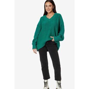 Free People  Alli V-Neck green oversized Sweater